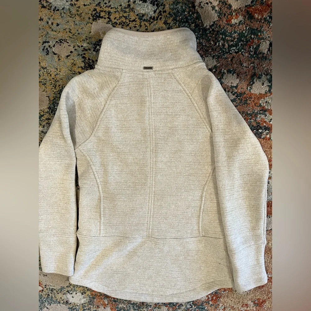 prAna Tri Thermal Threads Women's Tunic Cream Cowl Neck Sweater - Picture 4 of 13